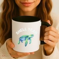 Shell Yeah Gift Cute Tortoise And Sea Turtle Lover Cool Gift Coffee Mug thumb 3