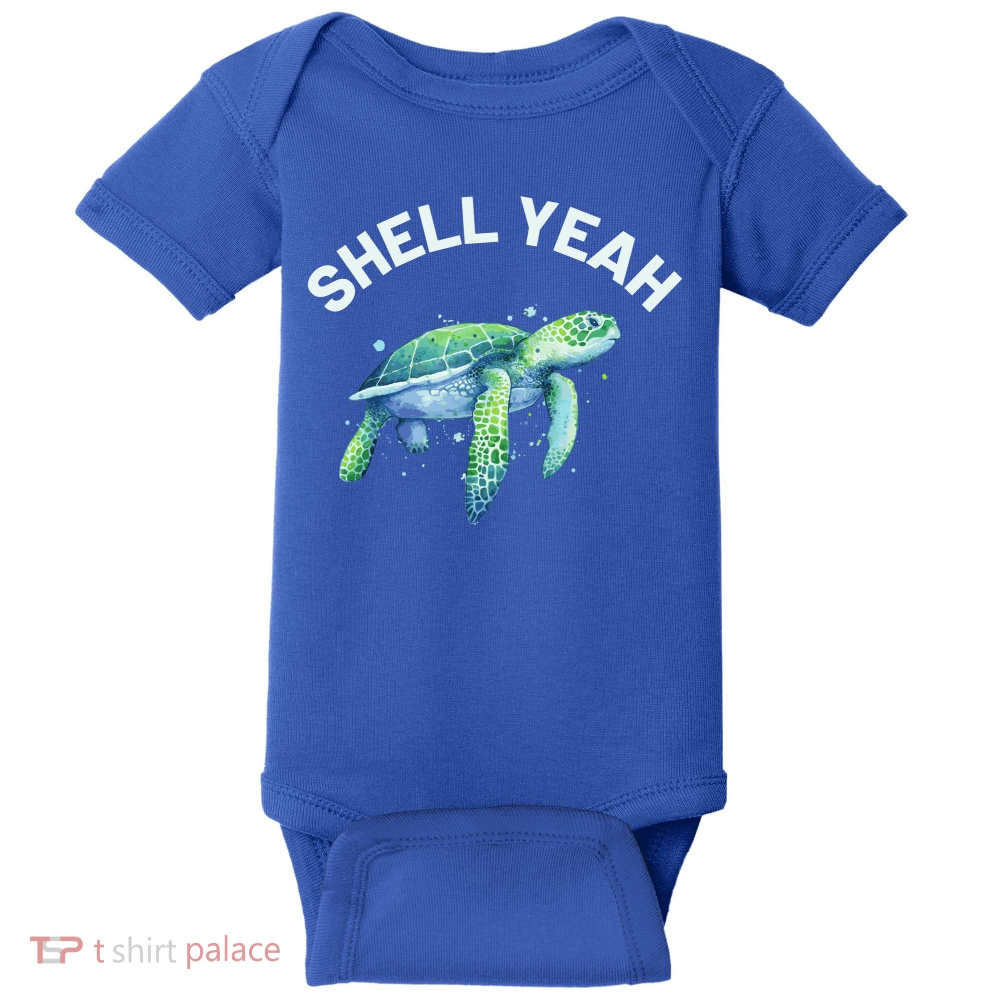 Shell Yeah Gift Cute Tortoise And Sea Turtle Lover Cool Gift Baby Bodysuit