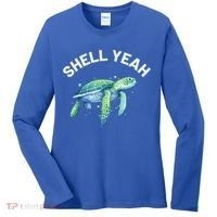 Shell Yeah Gift Cute Tortoise And Sea Turtle Lover Cool Gift Women's Long Sleeve Shirt thumb 0