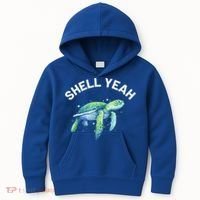 Shell Yeah Gift Cute Tortoise And Sea Turtle Lover Cool Gift Kids Hoodie thumb 0