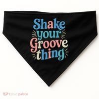 Shake Your Groove Thing Retro Vibes USA-Made Doggie Bandana thumb 0