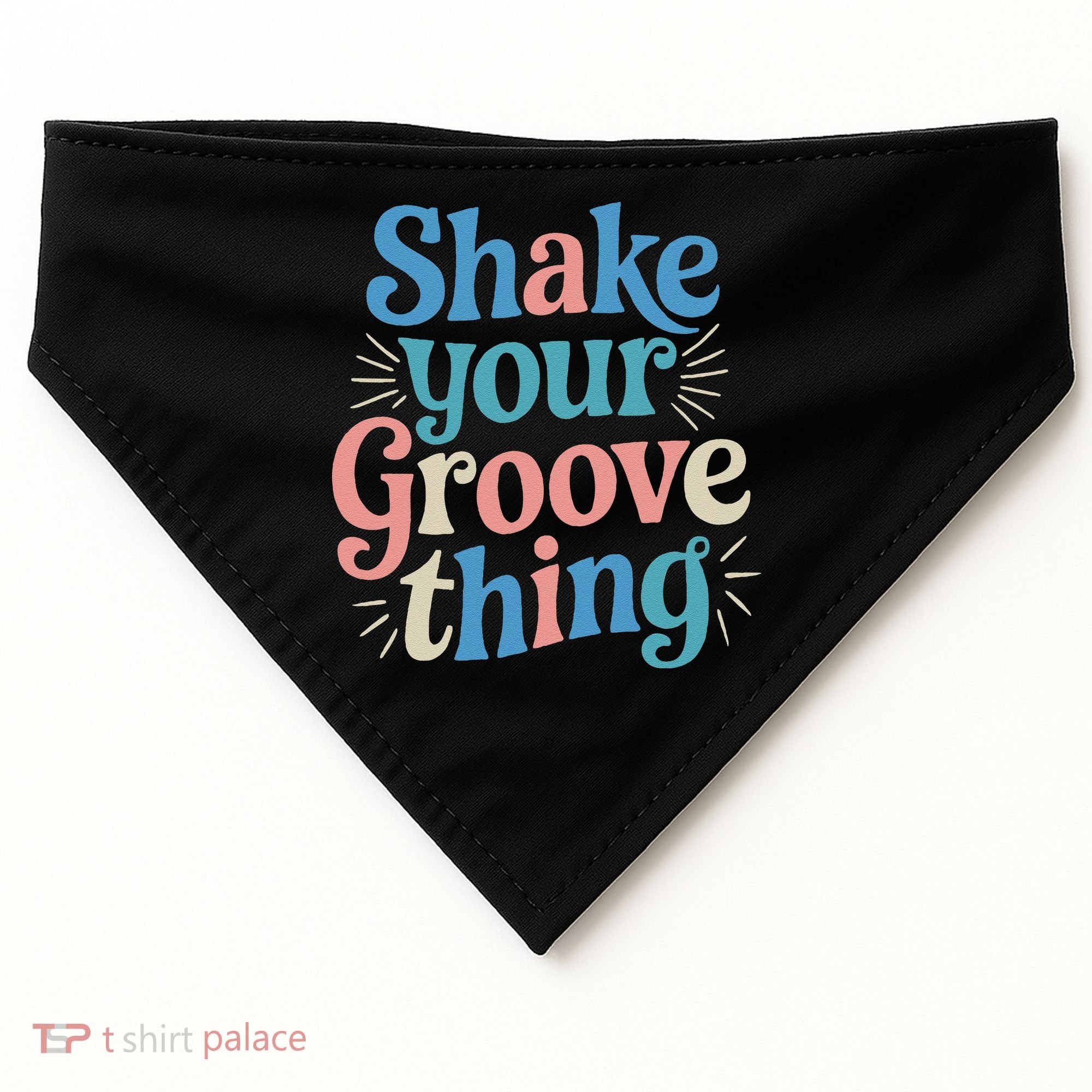 Shake Your Groove Thing Retro Vibes USA-Made Doggie Bandana