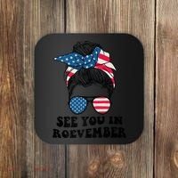 See You In Roevember Tee Messy Bun USA Coaster thumb 0