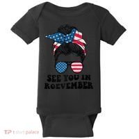 See You In Roevember Tee Messy Bun USA Baby Bodysuit thumb 0