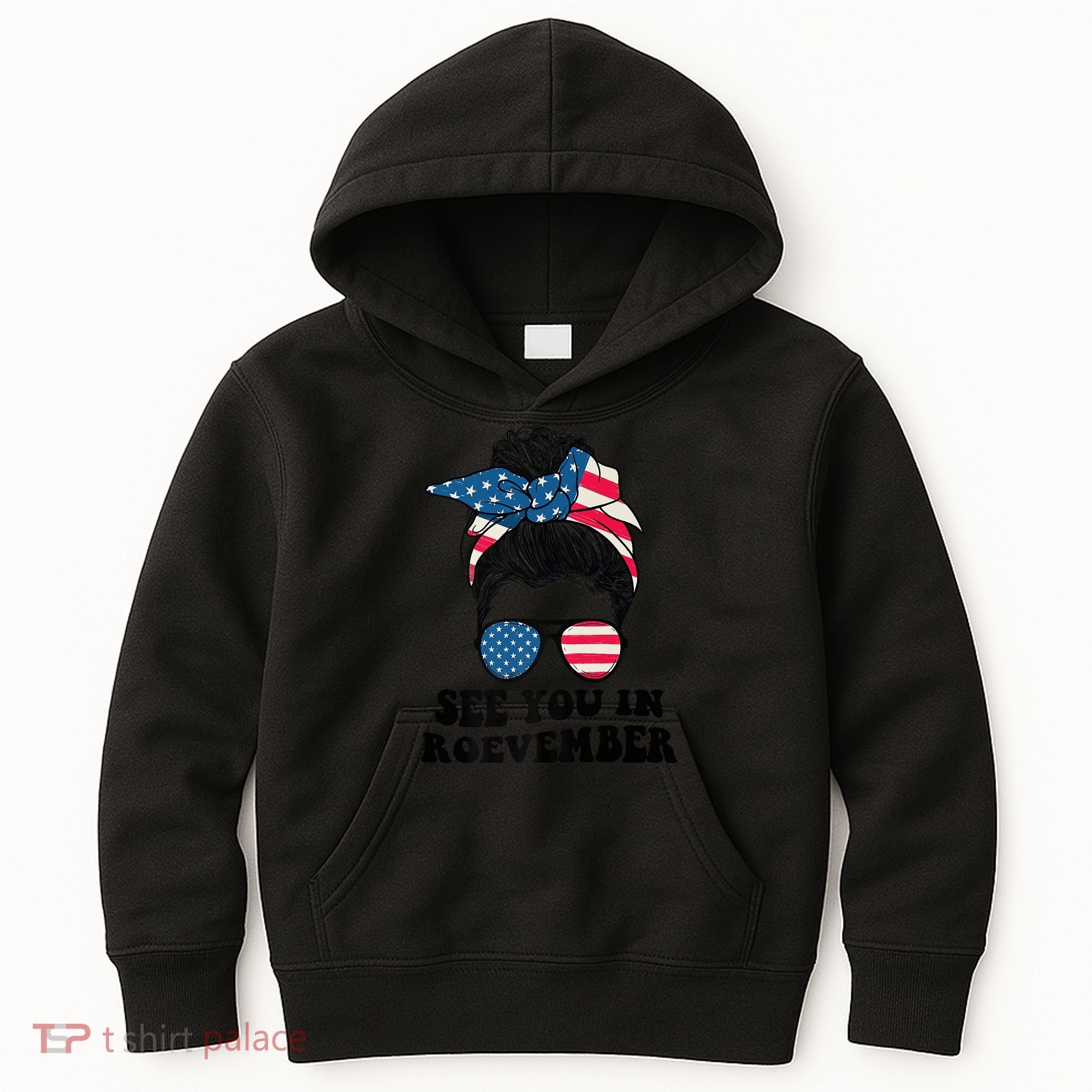 See You In Roevember Tee Messy Bun USA Kids Hoodie