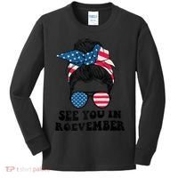 See You In Roevember Tee Messy Bun USA Kids Long Sleeve Shirt thumb 0