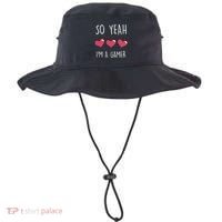 So Yeah I Am A Gamer Heart Live Love Computer Console Pc Cute Gift Bucket Hat thumb 0