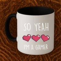 So Yeah I Am A Gamer Heart Live Love Computer Console Pc Cute Gift Coffee Mug thumb 2