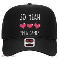 So Yeah I Am A Gamer Heart Live Love Computer Console Pc Cute Gift Hat thumb 0