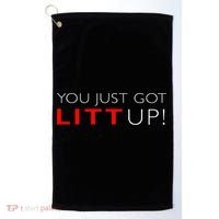 Suits You Just Got Litt Up! Funny Golf Towel thumb 0