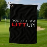 Suits You Just Got Litt Up! Funny Golf Towel thumb 1