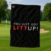 Suits You Just Got Litt Up Golf Towel thumb 1