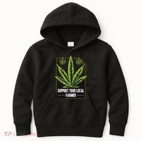 Support Your Local Weed Farmer Cannabis Marijuana Grower Kids Hoodie thumb 0