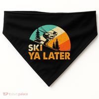 Ski You Later Winter Holiday Skiing Ski Driver Funny USA-Made Doggie Bandana thumb 0