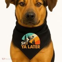 Ski You Later Winter Holiday Skiing Ski Driver Funny USA-Made Doggie Bandana thumb 1