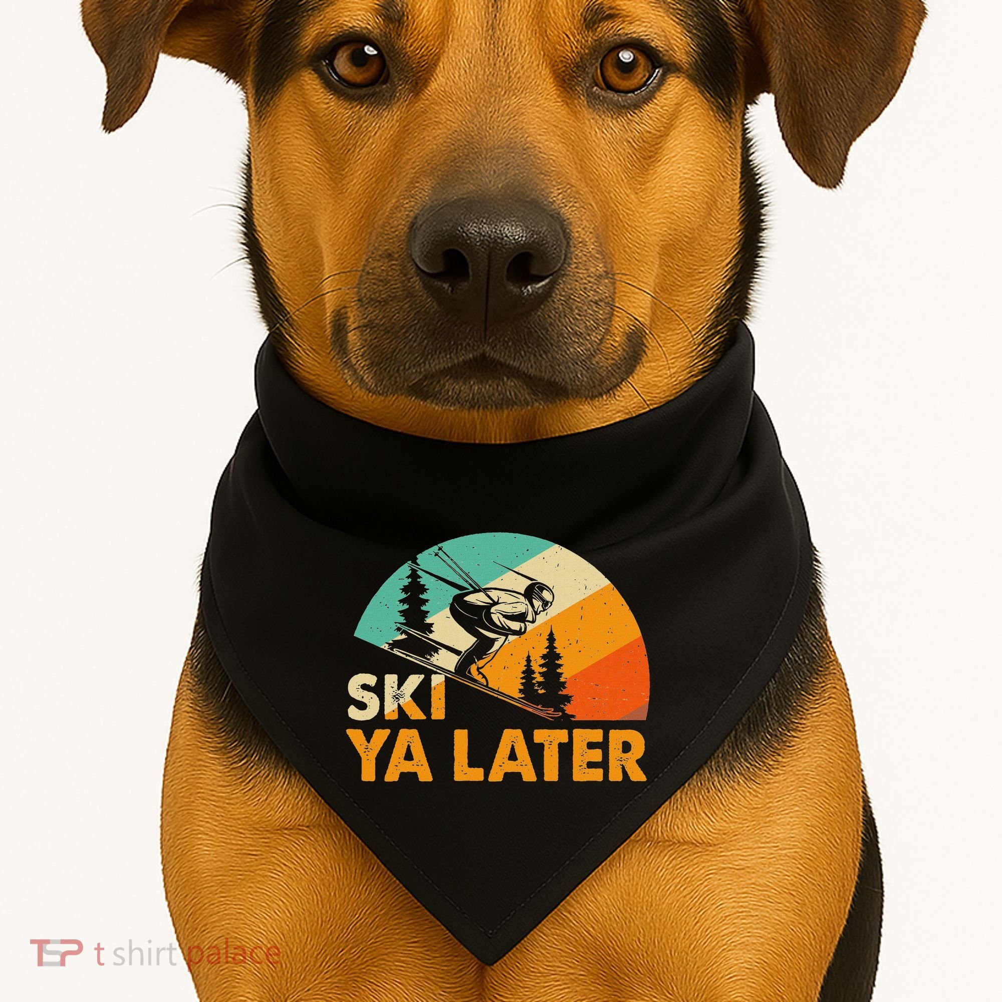 Ski You Later Winter Holiday Skiing Ski Driver Funny USA-Made Doggie Bandana