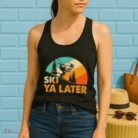 Ski You Later Winter Holiday Skiing Ski Driver Funny Women's Tank Top thumb 2