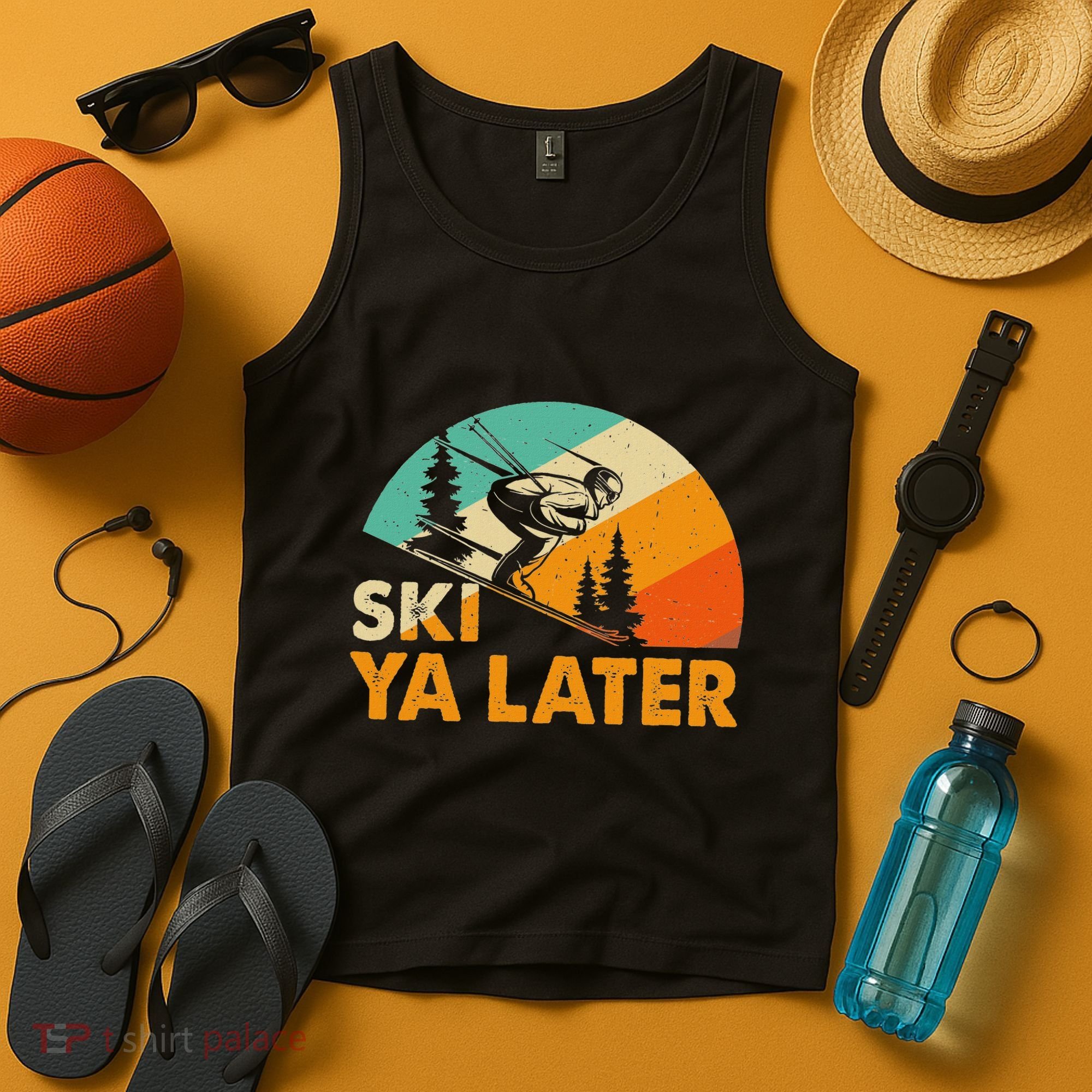Ski You Later Winter Holiday Skiing Ski Driver Funny Tank Top