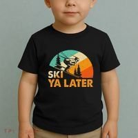Ski You Later Winter Holiday Skiing Ski Driver Funny Toddler T-Shirt thumb 2