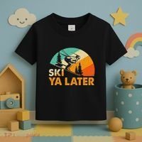 Ski You Later Winter Holiday Skiing Ski Driver Funny Toddler T-Shirt thumb 3