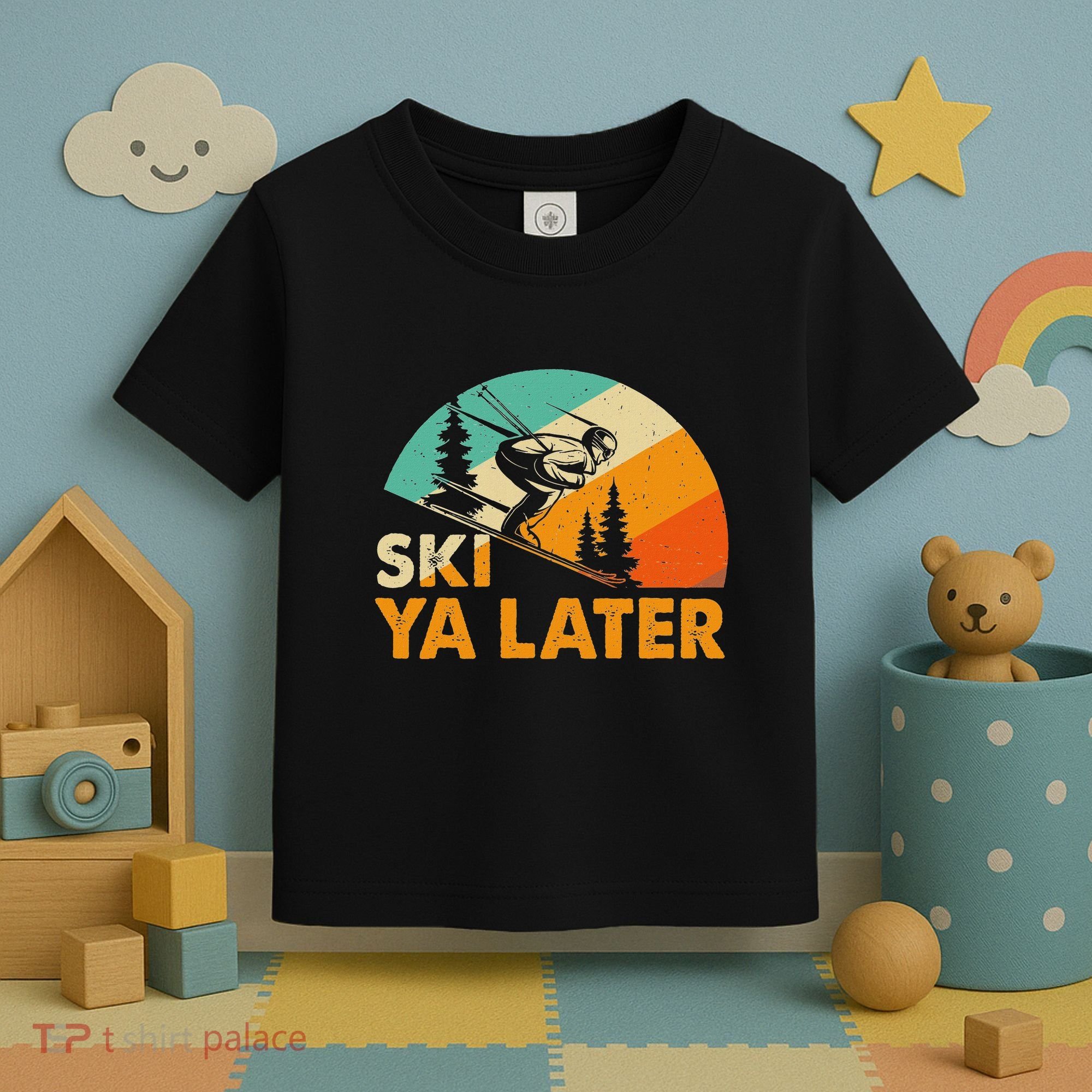 Ski You Later Winter Holiday Skiing Ski Driver Funny Toddler T-Shirt