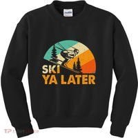 Ski You Later Winter Holiday Skiing Ski Driver Funny Kids Sweatshirt thumb 0