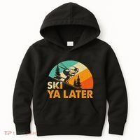 Ski You Later Winter Holiday Skiing Ski Driver Funny Kids Hoodie thumb 0