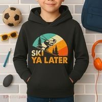 Ski You Later Winter Holiday Skiing Ski Driver Funny Kids Hoodie thumb 2