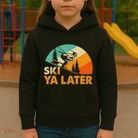 Ski You Later Winter Holiday Skiing Ski Driver Funny Kids Hoodie thumb 3