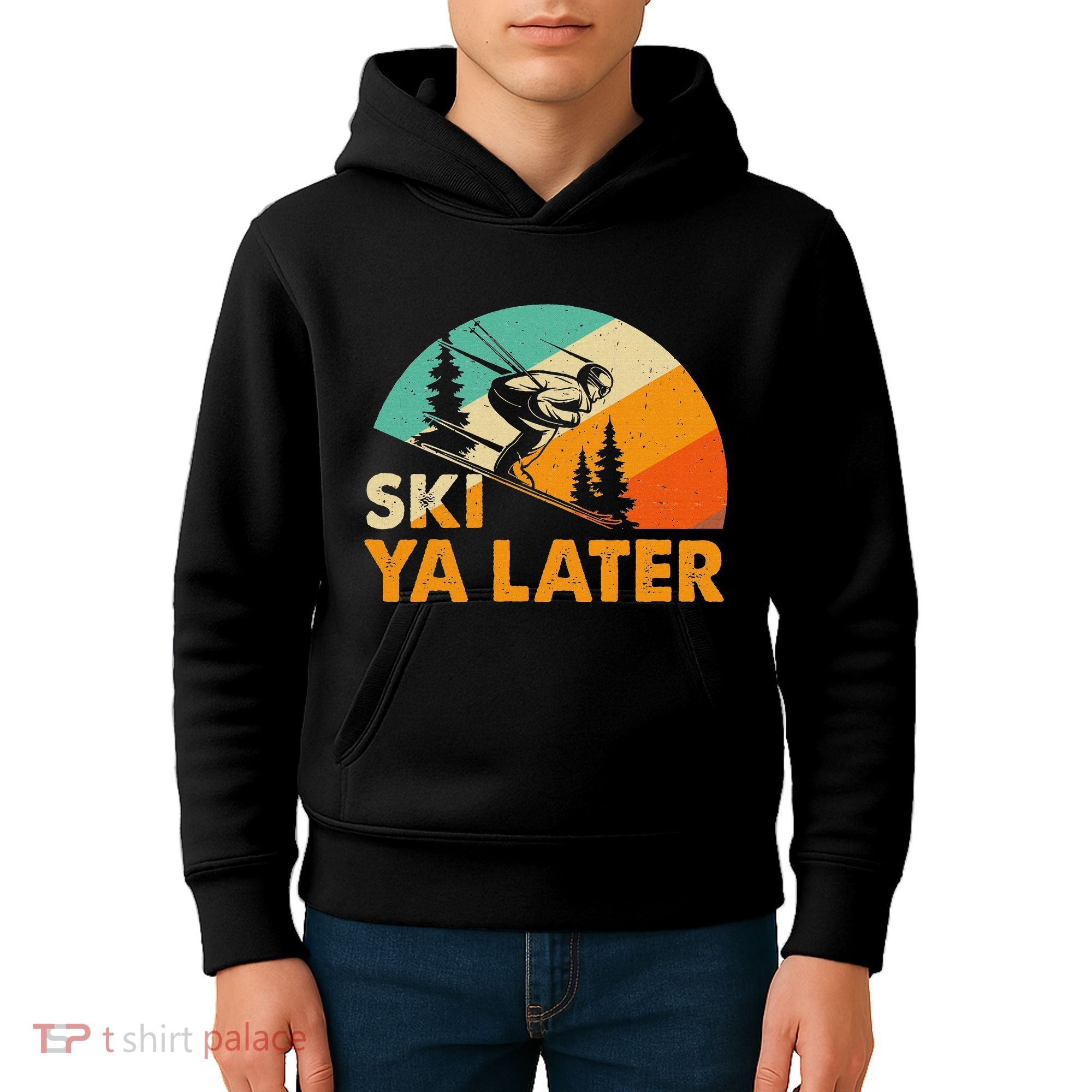 Ski You Later Winter Holiday Skiing Ski Driver Funny Kids Hoodie