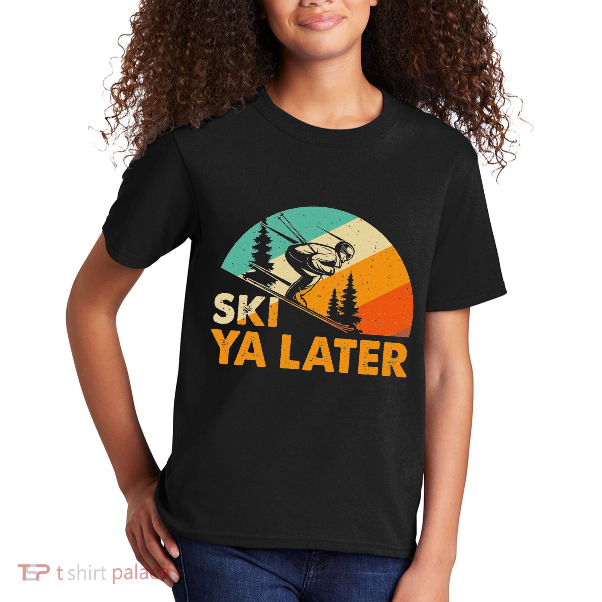 Ski You Later Winter Holiday Skiing Ski Driver Funny Kids T-Shirt