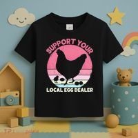 Support Your Local Egg Dealer Farmer Chicken Egg Lover Women Toddler T-Shirt thumb 3