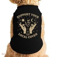 Support Your Local Coven Witch Aesthetic Gift Doggie Tank thumb 0