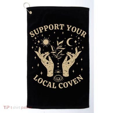 Support Your Local Coven Witch Aesthetic Gift Golf Towel