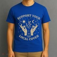Support Your Local Coven Witch Aesthetic Gift T-Shirt thumb 3