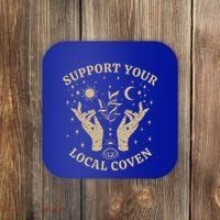 Support Your Local Coven Witch Aesthetic Gift Coaster thumb 0