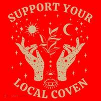 Support Your Local Coven Witch Aesthetic Gift Santa Hat thumb 1