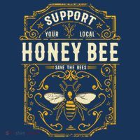 Support Your Local Honey Bee Save The Bees Vintage Style T-Shirt thumb 7