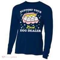 Support Your Local Egg Dealer, Farm Fresh eggs Funny farm Cooling Performance Long Sleeve Crew thumb 0