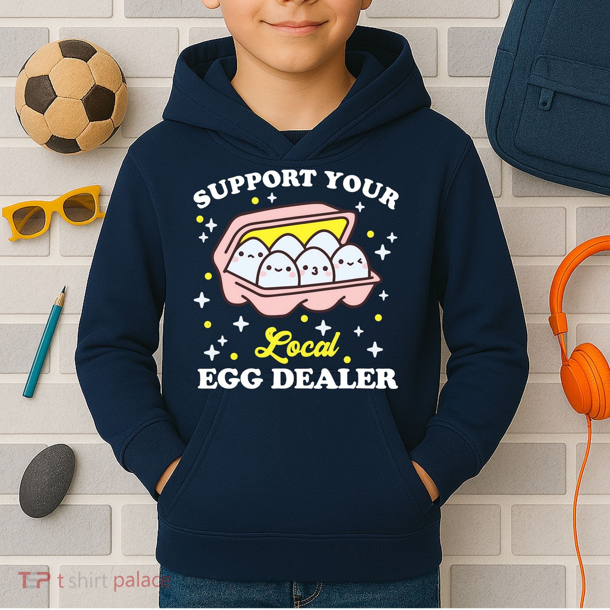Support Your Local Egg Dealer, Farm Fresh eggs Funny farm Kids Hoodie
