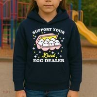 Support Your Local Egg Dealer, Farm Fresh eggs Funny farm Kids Hoodie thumb 3