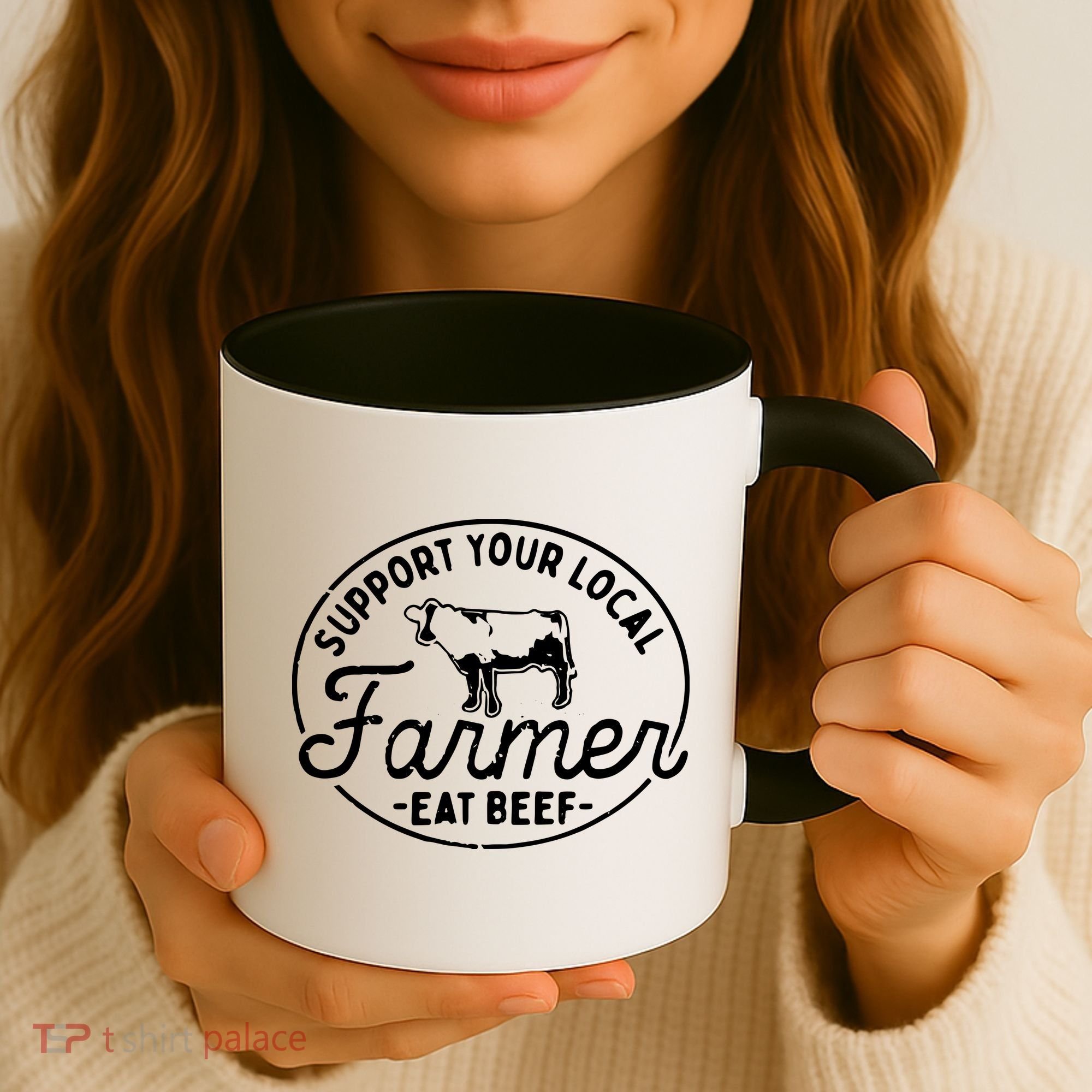 Support Your Local Farmer Eat Beef Coffee Mug
