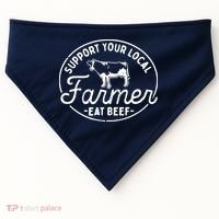 Support Your Local Farmer Eat Beef USA-Made Doggie Bandana thumb 0
