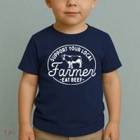 Support Your Local Farmer Eat Beef Toddler T-Shirt thumb 2