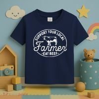 Support Your Local Farmer Eat Beef Toddler T-Shirt thumb 3