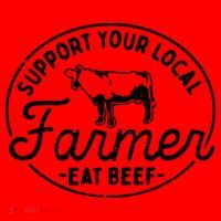 Support Your Local Farmer Eat Beef Santa Hat thumb 1