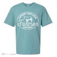 Support Your Local Farmer Eat Beef Sueded Cloud Jersey T-Shirt thumb 0