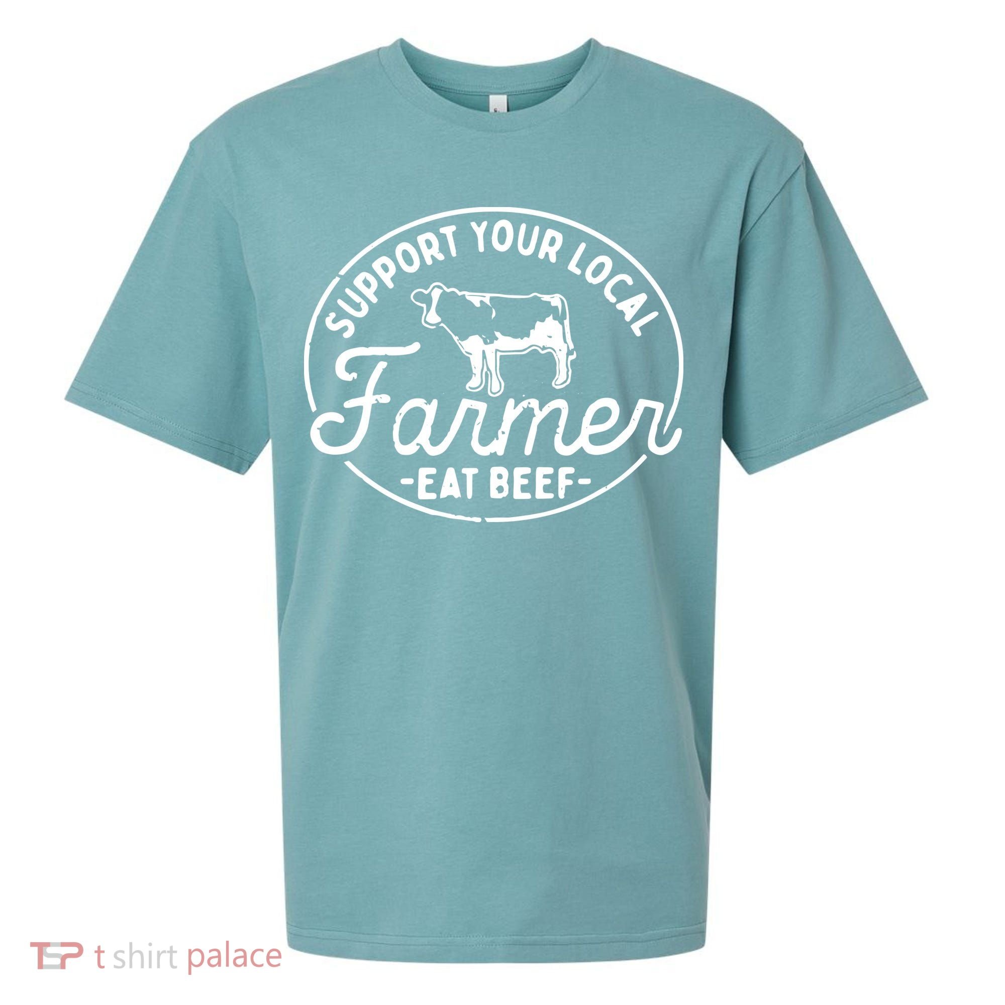 Support Your Local Farmer Eat Beef Sueded Cloud Jersey T-Shirt