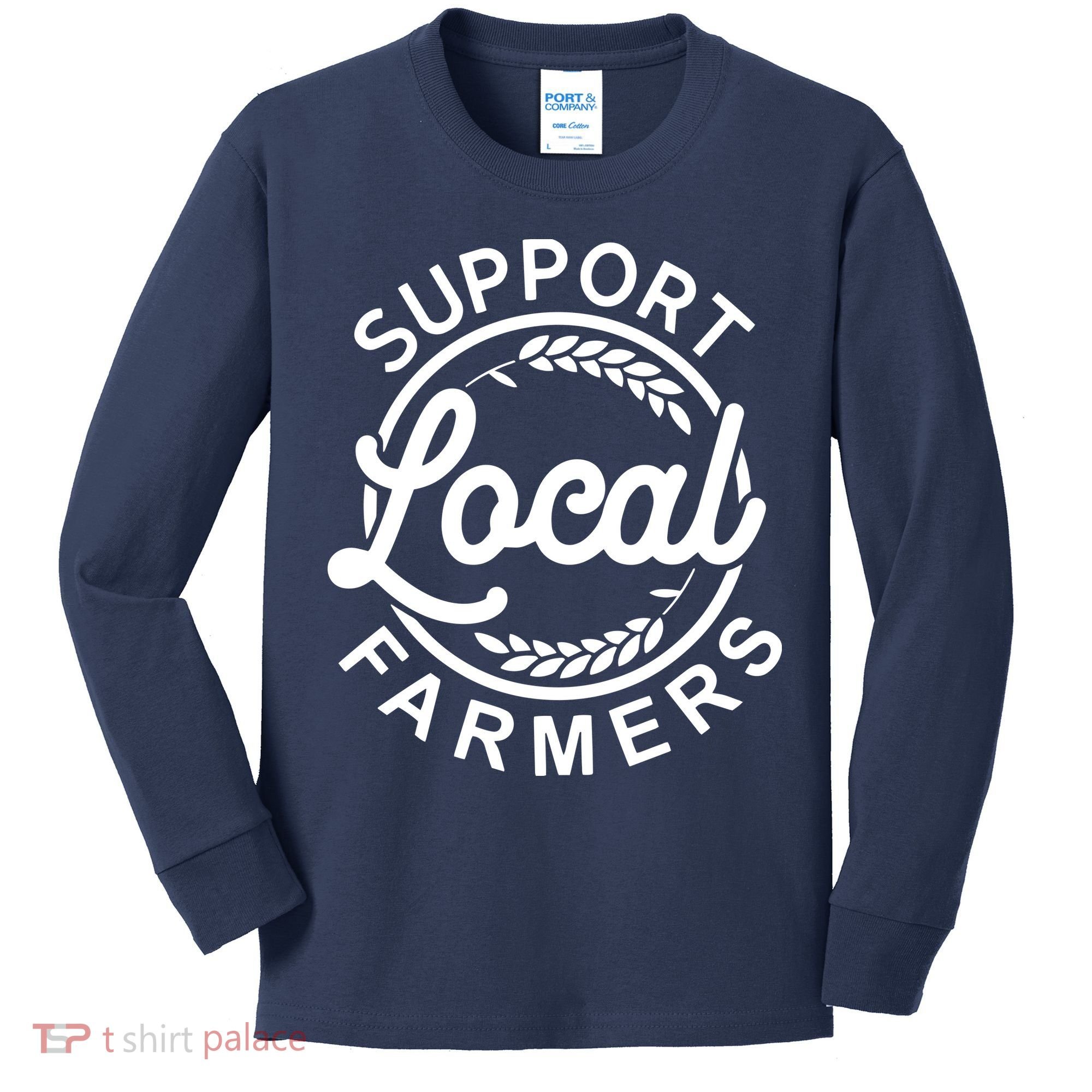 Support Your Local Farmer Grain Kids Long Sleeve Shirt