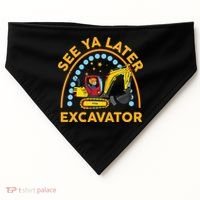 See Ya Later Excavator Cute Digger Boy USA-Made Doggie Bandana thumb 0